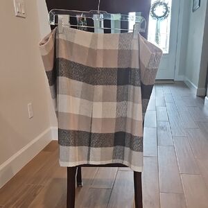 LOFT Checkered Skirt in Earthy Hues